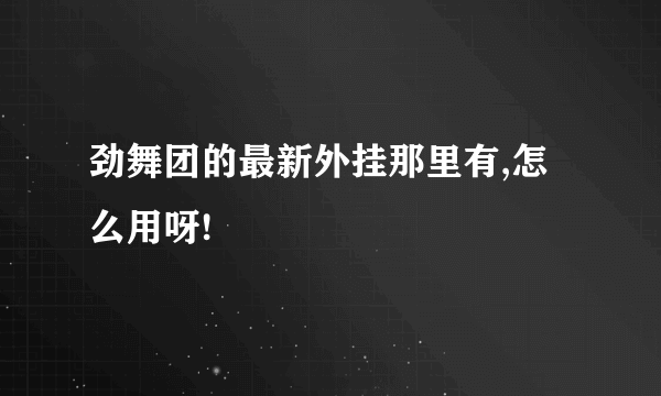 劲舞团的最新外挂那里有,怎么用呀!