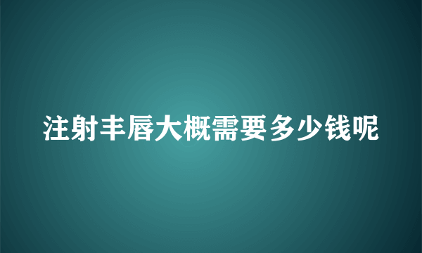 注射丰唇大概需要多少钱呢