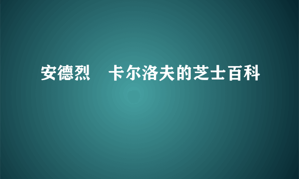 安德烈∙卡尔洛夫的芝士百科