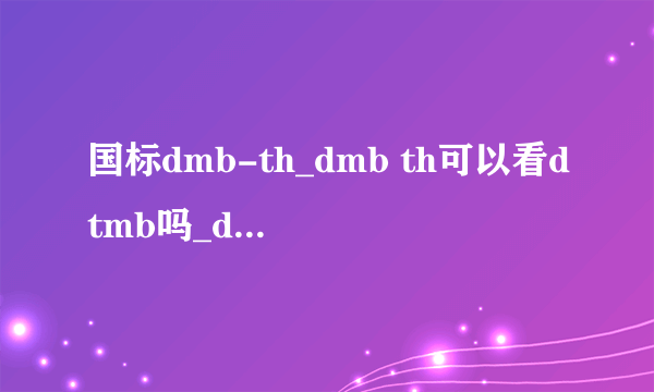 国标dmb-th_dmb th可以看dtmb吗_dmb在中国可以用不