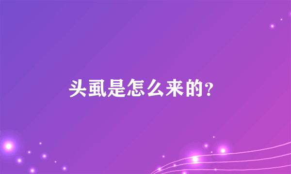 头虱是怎么来的？