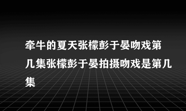 牵牛的夏天张檬彭于晏吻戏第几集张檬彭于晏拍摄吻戏是第几集