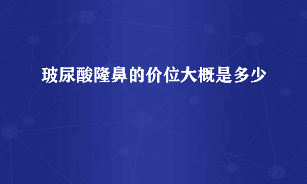 玻尿酸隆鼻的价位大概是多少