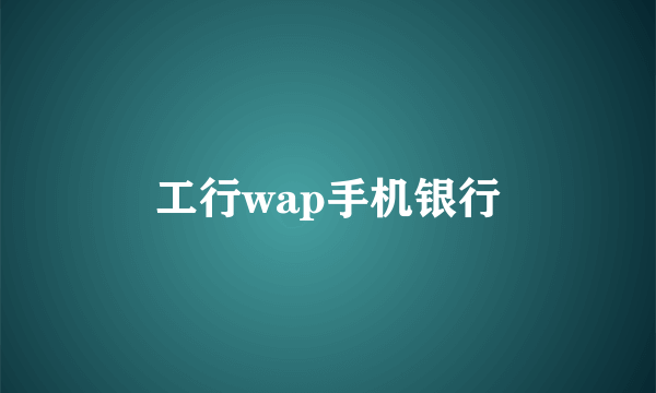 工行wap手机银行