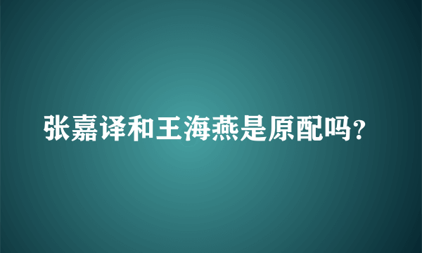 张嘉译和王海燕是原配吗？