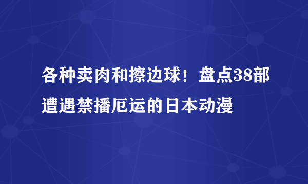 各种卖肉和擦边球！盘点38部遭遇禁播厄运的日本动漫