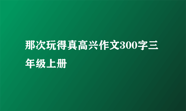 那次玩得真高兴作文300字三年级上册