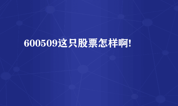 600509这只股票怎样啊!