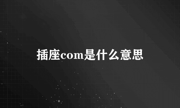 插座com是什么意思