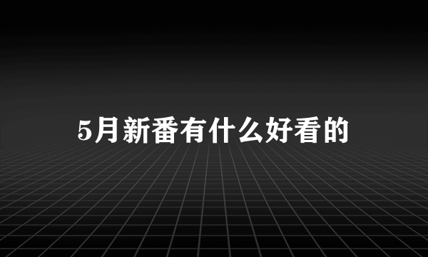 5月新番有什么好看的