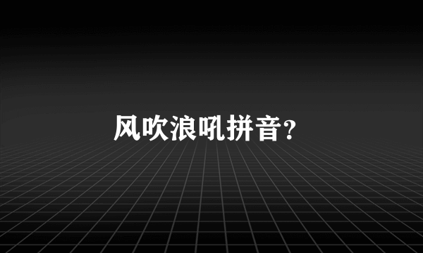 风吹浪吼拼音？