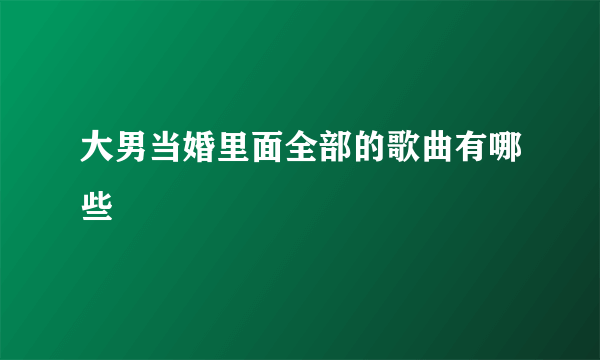 大男当婚里面全部的歌曲有哪些