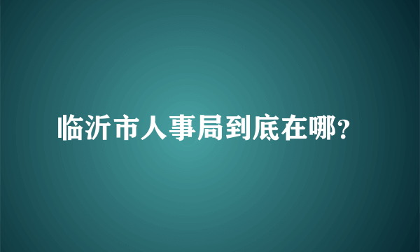 临沂市人事局到底在哪？