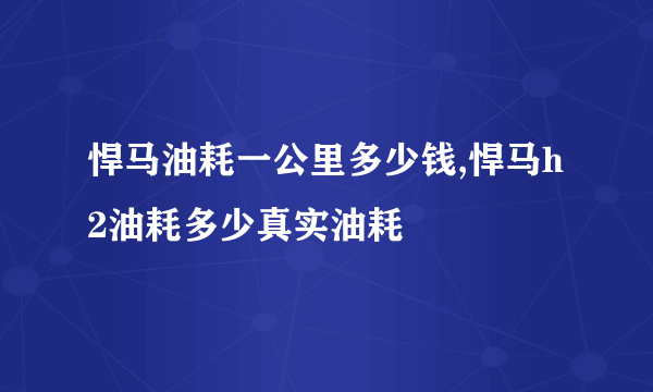 悍马油耗一公里多少钱,悍马h2油耗多少真实油耗