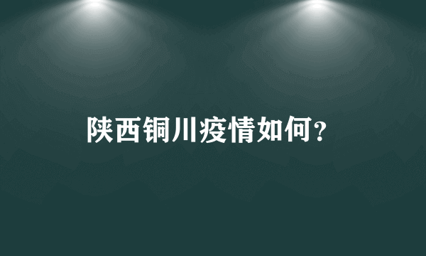 陕西铜川疫情如何？