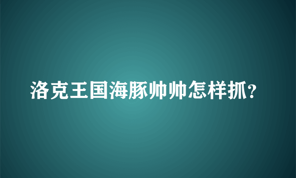 洛克王国海豚帅帅怎样抓？