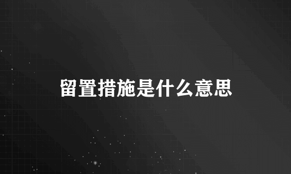 留置措施是什么意思