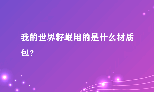 我的世界籽岷用的是什么材质包？