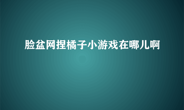 脸盆网捏橘子小游戏在哪儿啊