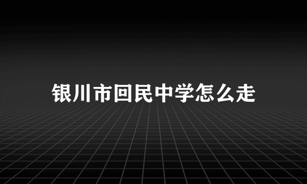 银川市回民中学怎么走