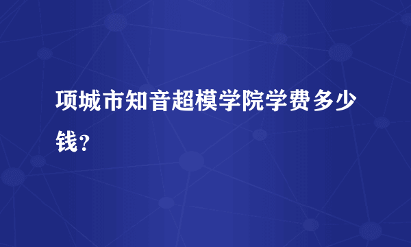 项城市知音超模学院学费多少钱？