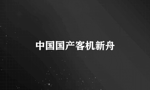 中国国产客机新舟