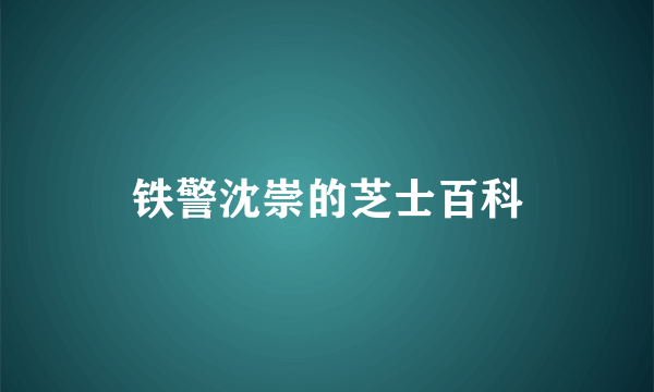 铁警沈崇的芝士百科