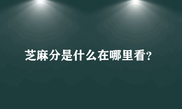 芝麻分是什么在哪里看？