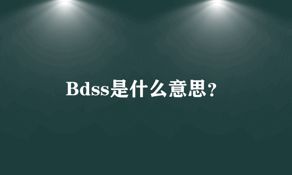 Bdss是什么意思？