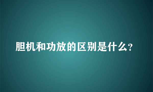 胆机和功放的区别是什么？