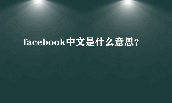 facebook中文是什么意思？