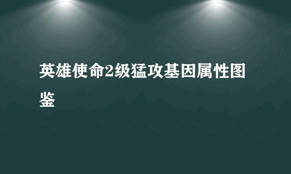 英雄使命2级猛攻基因属性图鉴