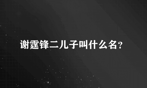 谢霆锋二儿子叫什么名？