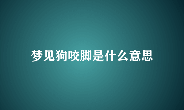 梦见狗咬脚是什么意思