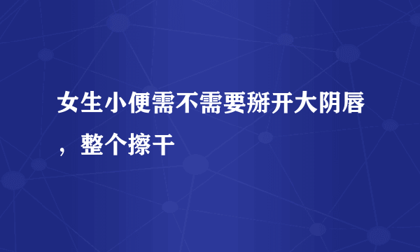 女生小便需不需要掰开大阴唇，整个擦干