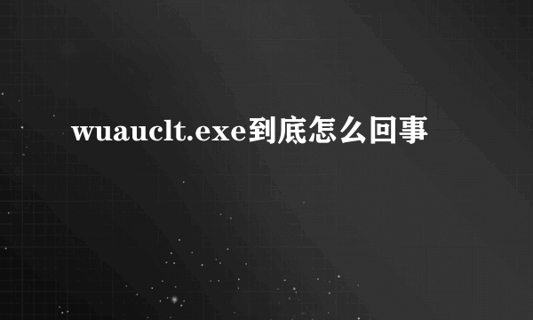 wuauclt.exe到底怎么回事