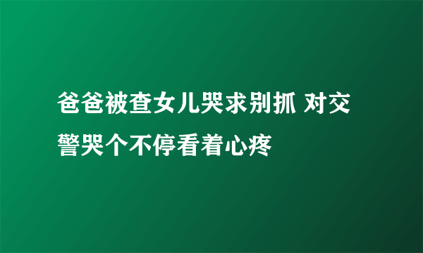 爸爸被查女儿哭求别抓 对交警哭个不停看着心疼