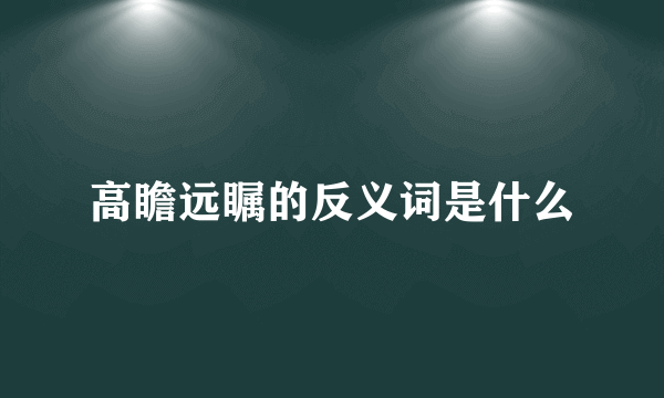 高瞻远瞩的反义词是什么