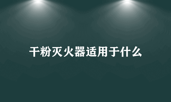 干粉灭火器适用于什么