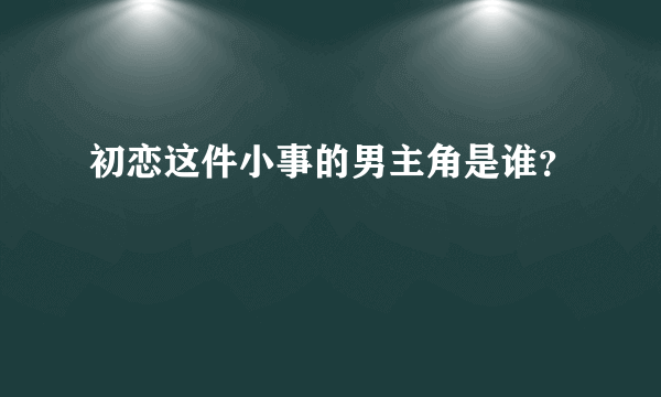 初恋这件小事的男主角是谁？