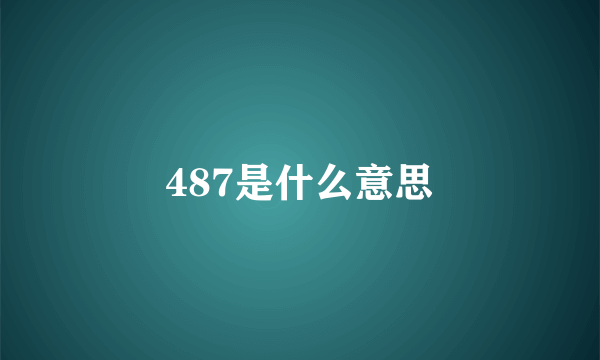 487是什么意思