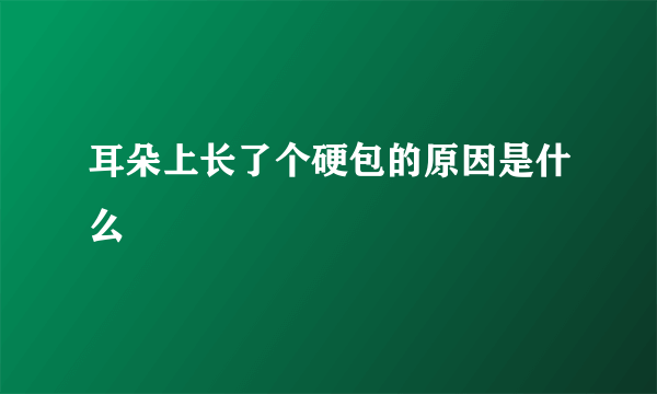 耳朵上长了个硬包的原因是什么