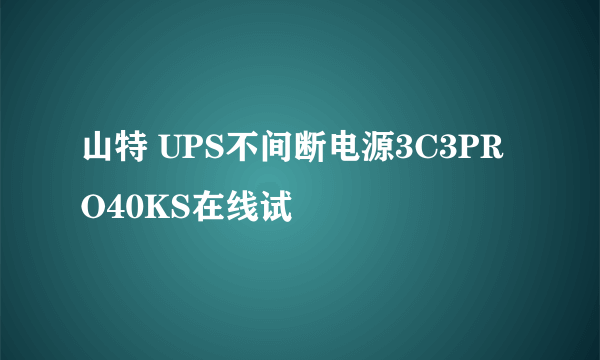 山特 UPS不间断电源3C3PRO40KS在线试