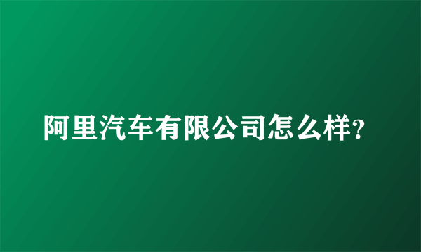 阿里汽车有限公司怎么样？