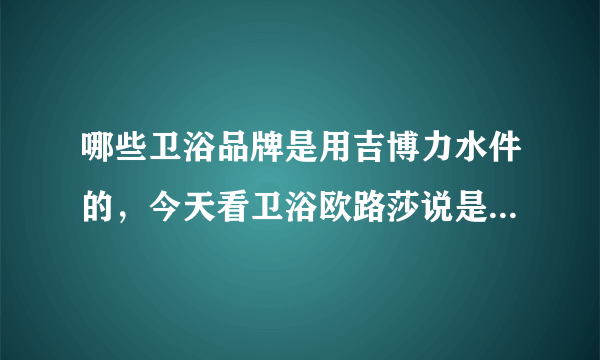 哪些卫浴品牌是用吉博力水件的，今天看卫浴欧路莎说是你们的水件？