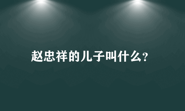 赵忠祥的儿子叫什么？