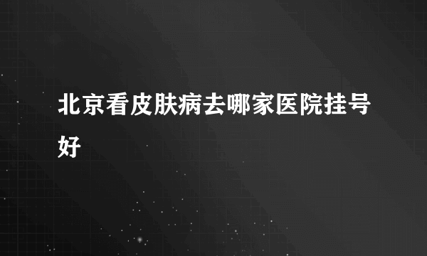 北京看皮肤病去哪家医院挂号好