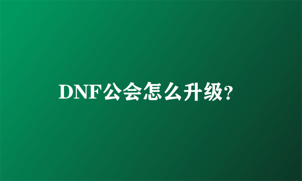 DNF公会怎么升级？