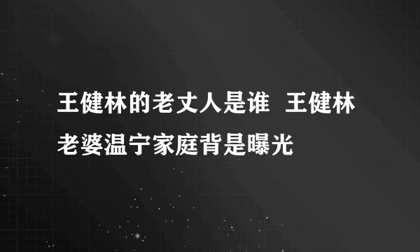 王健林的老丈人是谁  王健林老婆温宁家庭背是曝光