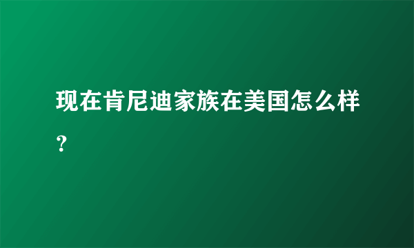 现在肯尼迪家族在美国怎么样？